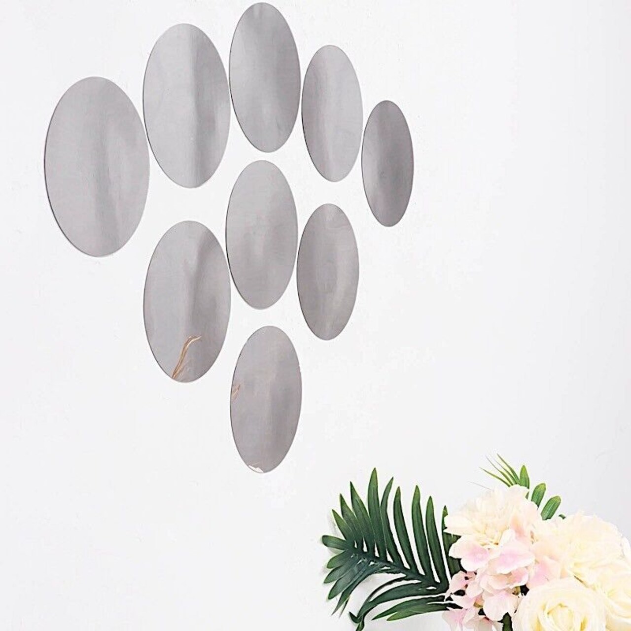 Round 12 Silver 6" MIRROR STICKERS Acrylic WALL DECALS Dorm Rooms
